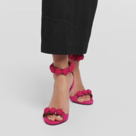 Alaia Bombe 90 Ankle-Strap Studded Suede Leather Sandals size 38.5 - Picture 3 of 16